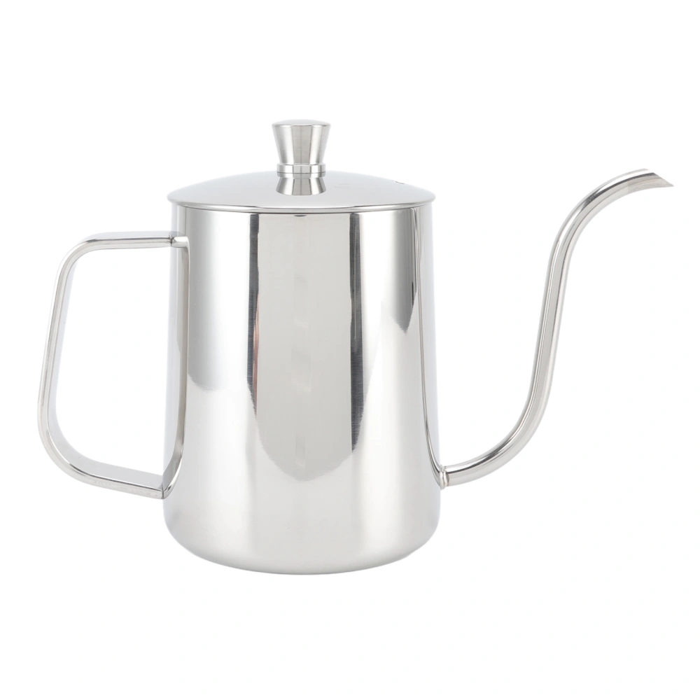 Pour Over Coffee Kettle Stainless Steel Handheld Narrow Drip Spout Gooseneck Coffee Pot 600ml Silver