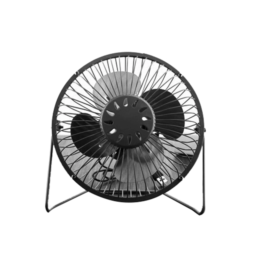 4 Inch Mini Desktop Fan USB Charging Metal Personal Small Air Circulator Cooling Fan Black