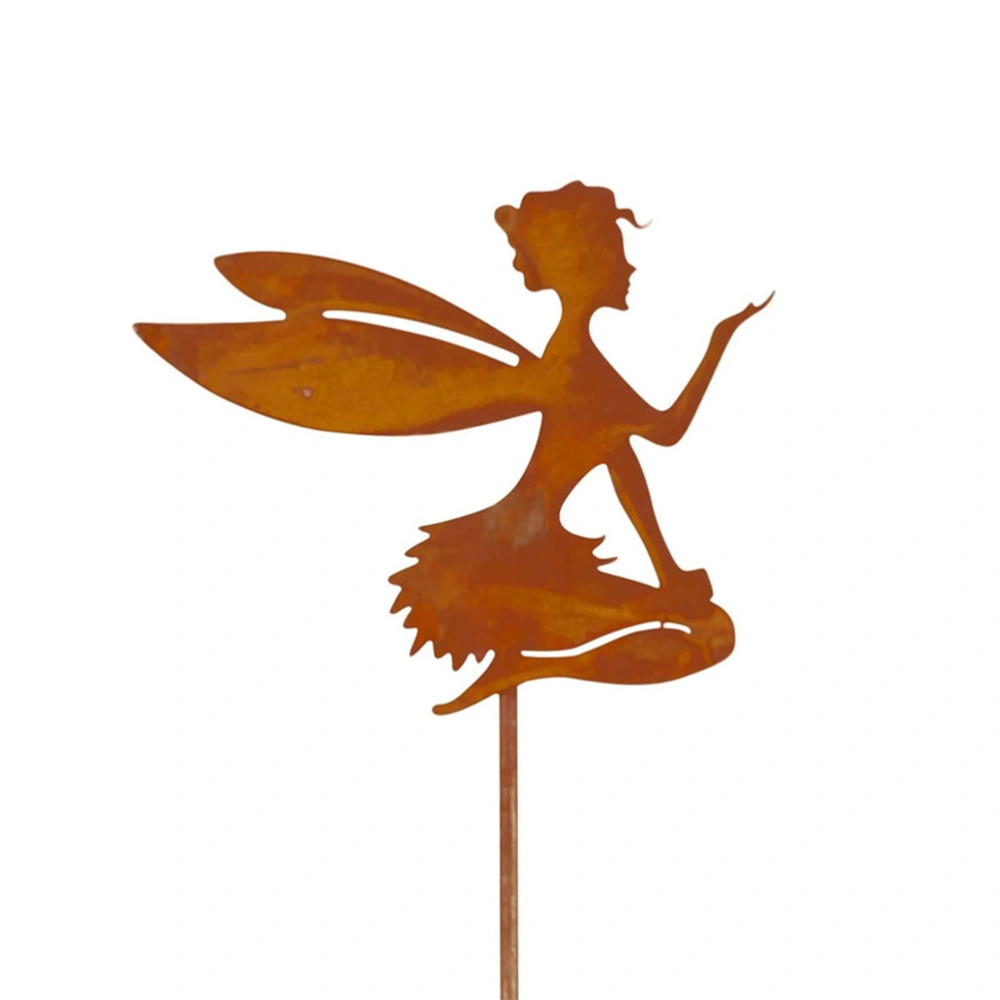 Decorative Garden Stakes Fairy Silhouette Metal Yard Stakes Arts Outdoor Garden Decor Spring Decor