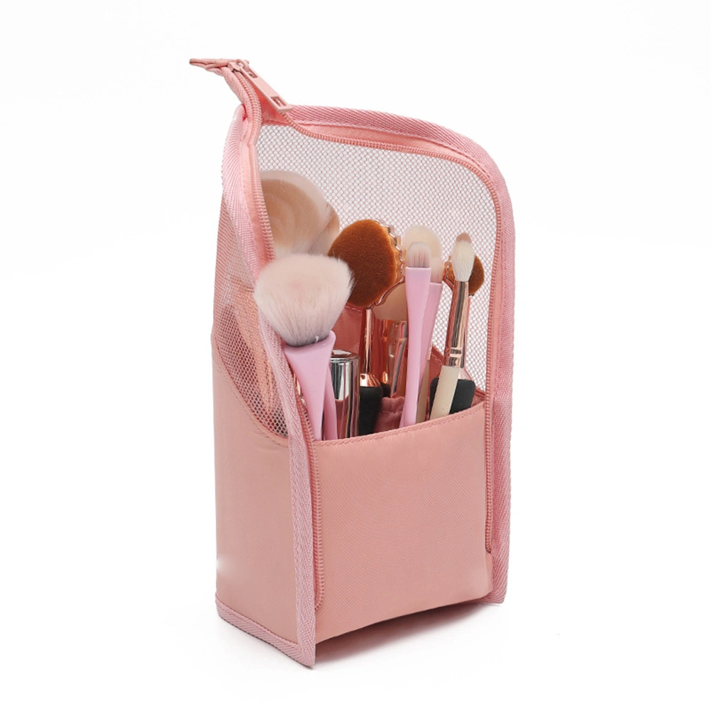 Makeup Brush Bag Waterproof Makeup Brush Organiser Bag Travel Makeup Brush Holder Standing Zipper Cosmetic Brush Pouch