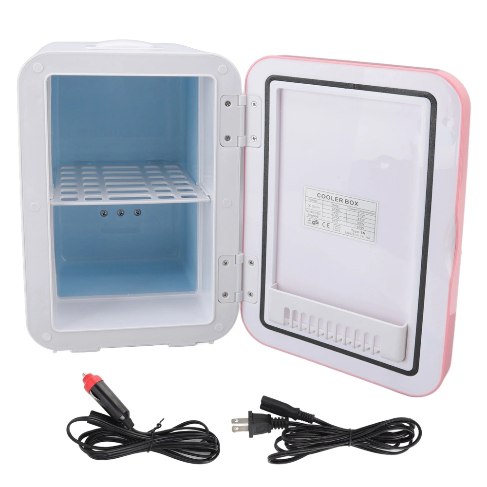 8L Mini Refrigerator Portable Dual Purpose Cooler Warmer Small Fridge for Home Car Food Makeup US Plug 110V Pink