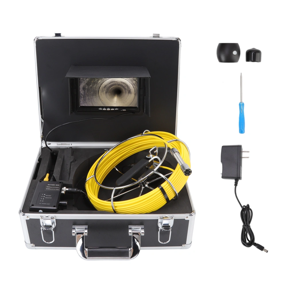 7inches Sewer Camera HD Sewer Inspection Camera for Air Conditioning Ducts 100‑240V US 20m/787.4in