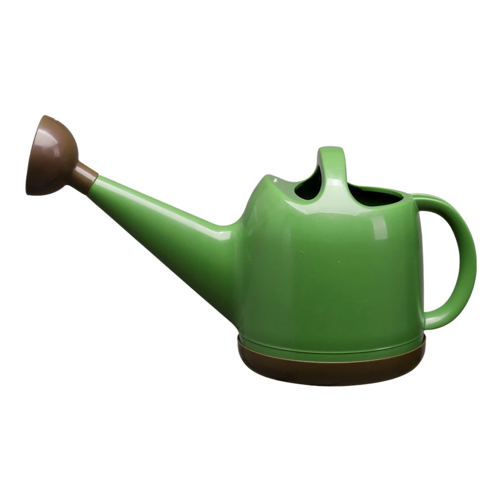 Watering Can 4L Plastic Garden with Sprinkler Head Water Pot for Indoor Outdoor Plant Flower Brown Green