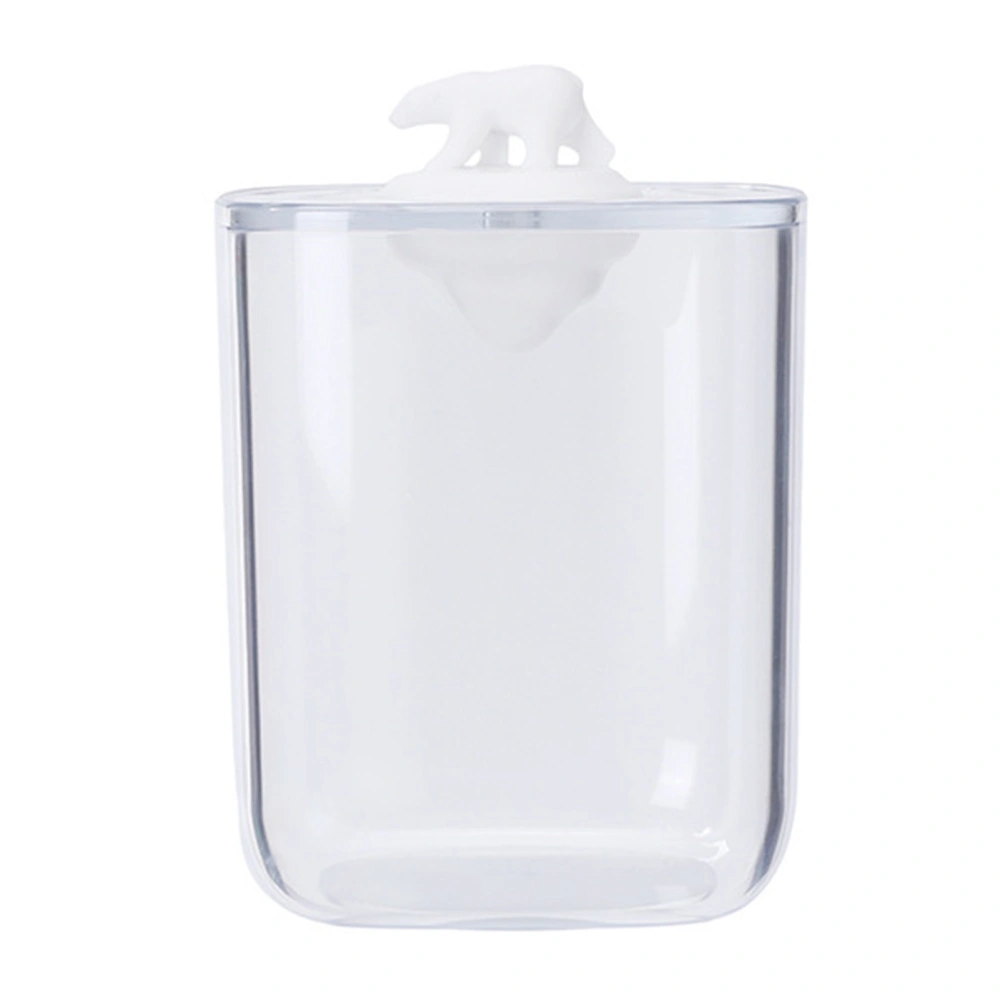 Bathroom Containers Multifunction Transparent Cotton Swabs Storage Canister with Lid for Home White Bear