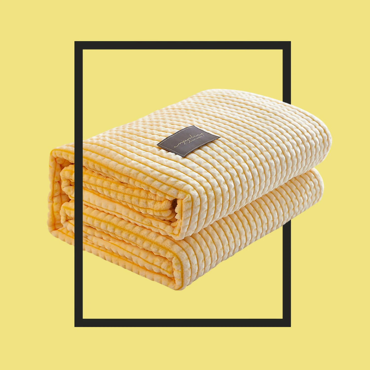 Air Conditioner Quilt Double Sided Soft Comfortable Cat Feeling Cut Flowers Portable Summer Cool Blanket for Office Sofa lemon Yellow 70x100cm/27.6x39.4in