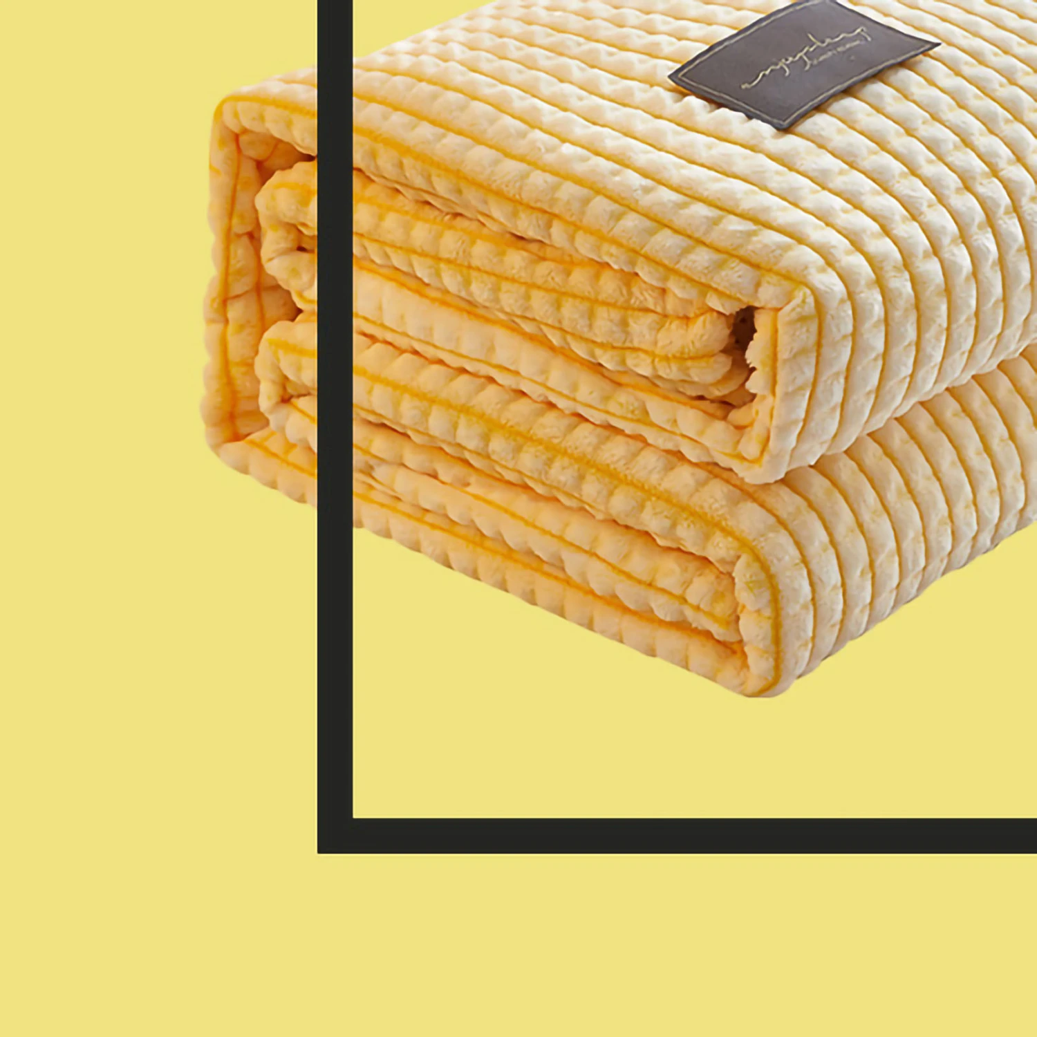 Air Conditioner Quilt Double Sided Soft Comfortable Cat Feeling Cut Flowers Portable Summer Cool Blanket for Office Sofa lemon Yellow 70x100cm/27.6x39.4in
