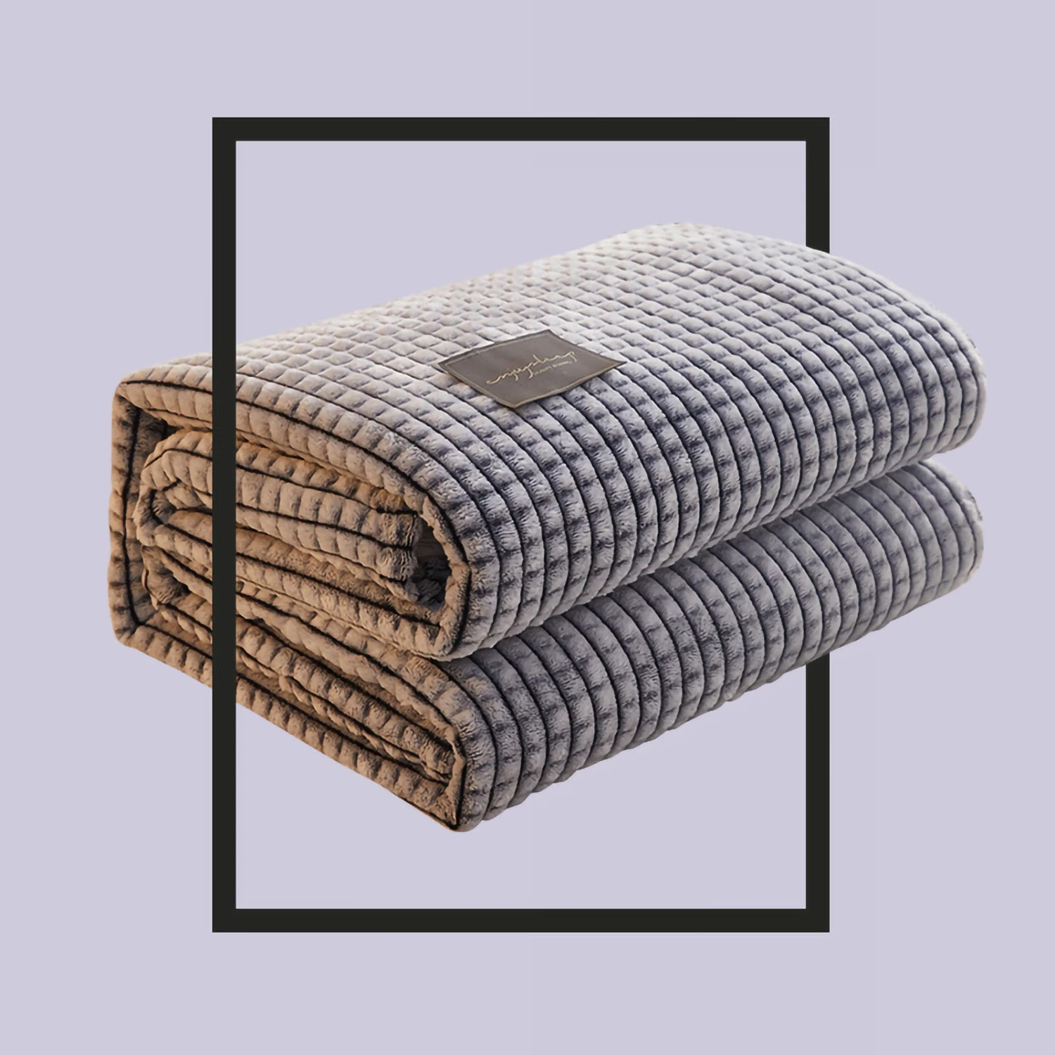 Air Conditioner Quilt Double Sided Soft Comfortable Cat Feeling Cut Flowers Portable Summer Cool Blanket for Office Sofa Grey 180x200cm/70.9x78.7in