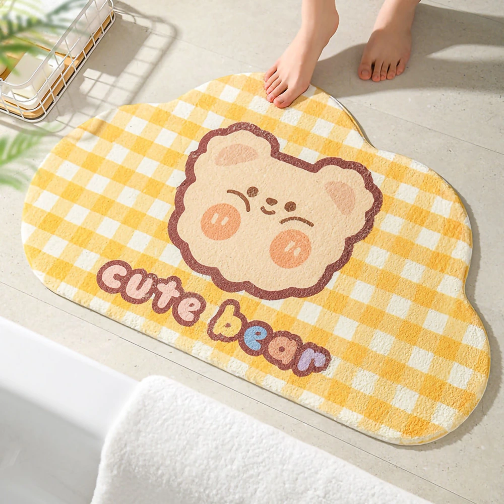 Cute Bathroom Mat Minimalist Water Absorption Skid Resistant Bath Quick Dry Floor Mat for Home Cute Bear 50X80cm / 19.7x31.5in