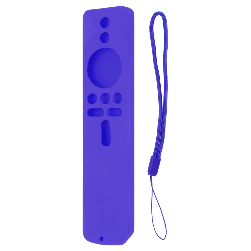 Silicone Protective Cover for Xiaomi TV Stick 4K Anti Slip Remote Control Case with Lanyard Purple