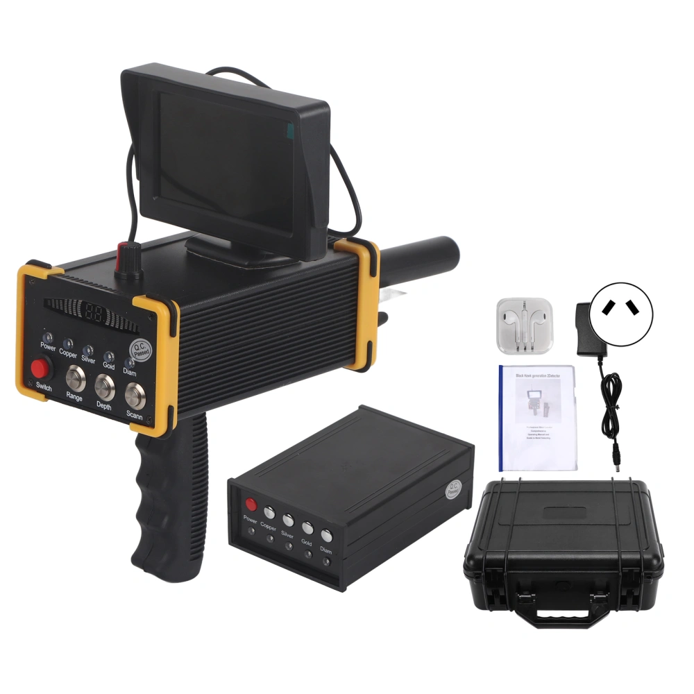 15M Hand Held Metal Detector Location Machine 1000M Range Metal Finder Detector with Display AU 110V ‑240V Yellow