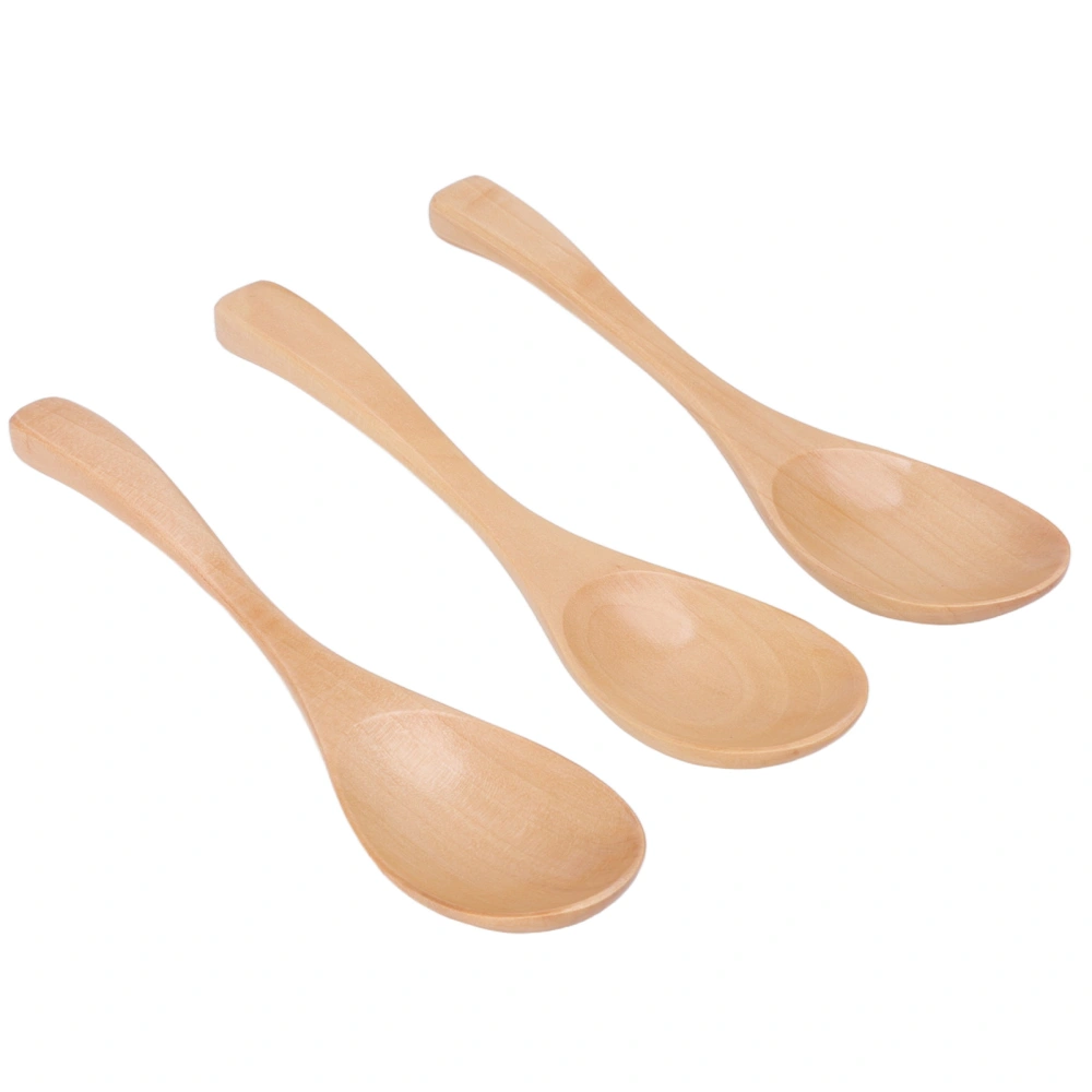 3Pcs Wooden Spoon Wood Scoop Ladle Cooking Utensil Tableware for Porridge Dessert