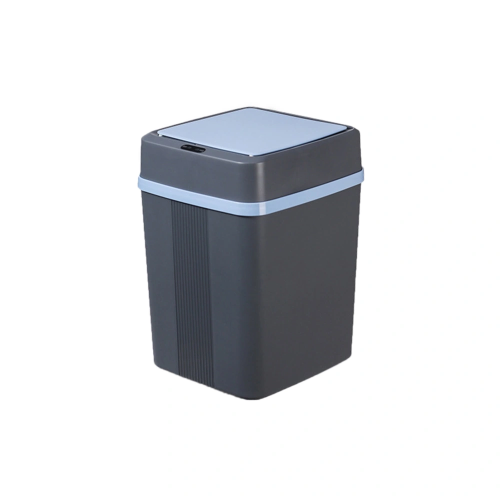 Trash Can 12L Smart Sensor Stable Dealing Cover Simple Style Automatic Touchless Garbage Bin for Home Gray Battery Powered