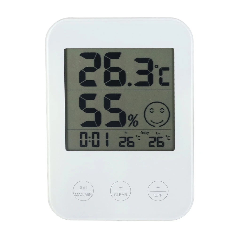 Room Thermometer Touch Control Time Display Large LCD Comfort Level Indication Humidity Sensor for Bedroom Office Indoor