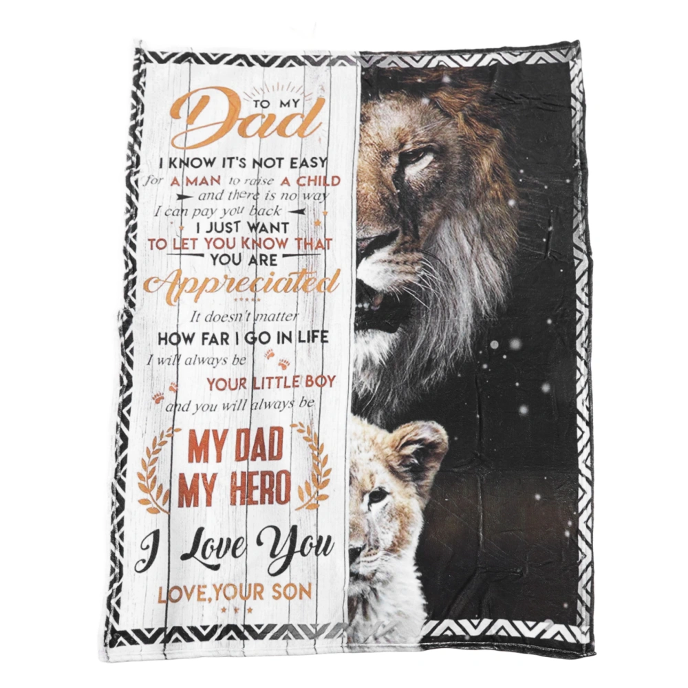 Dad Blanket Father's Day Theme Personalized Polyester Fiber Multifunction Sofa Throw Blanket for Bedroom Sofa Office 150x200cm / 59.06x78.74in