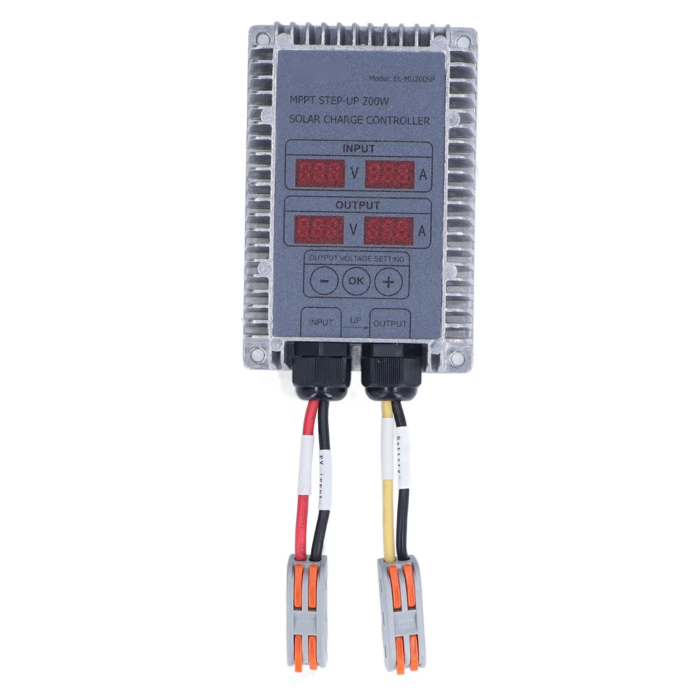 Solar Battery Charge Controller Boost MPPT Voltage Adjustable Waterproof with Display 24‑85V 200W