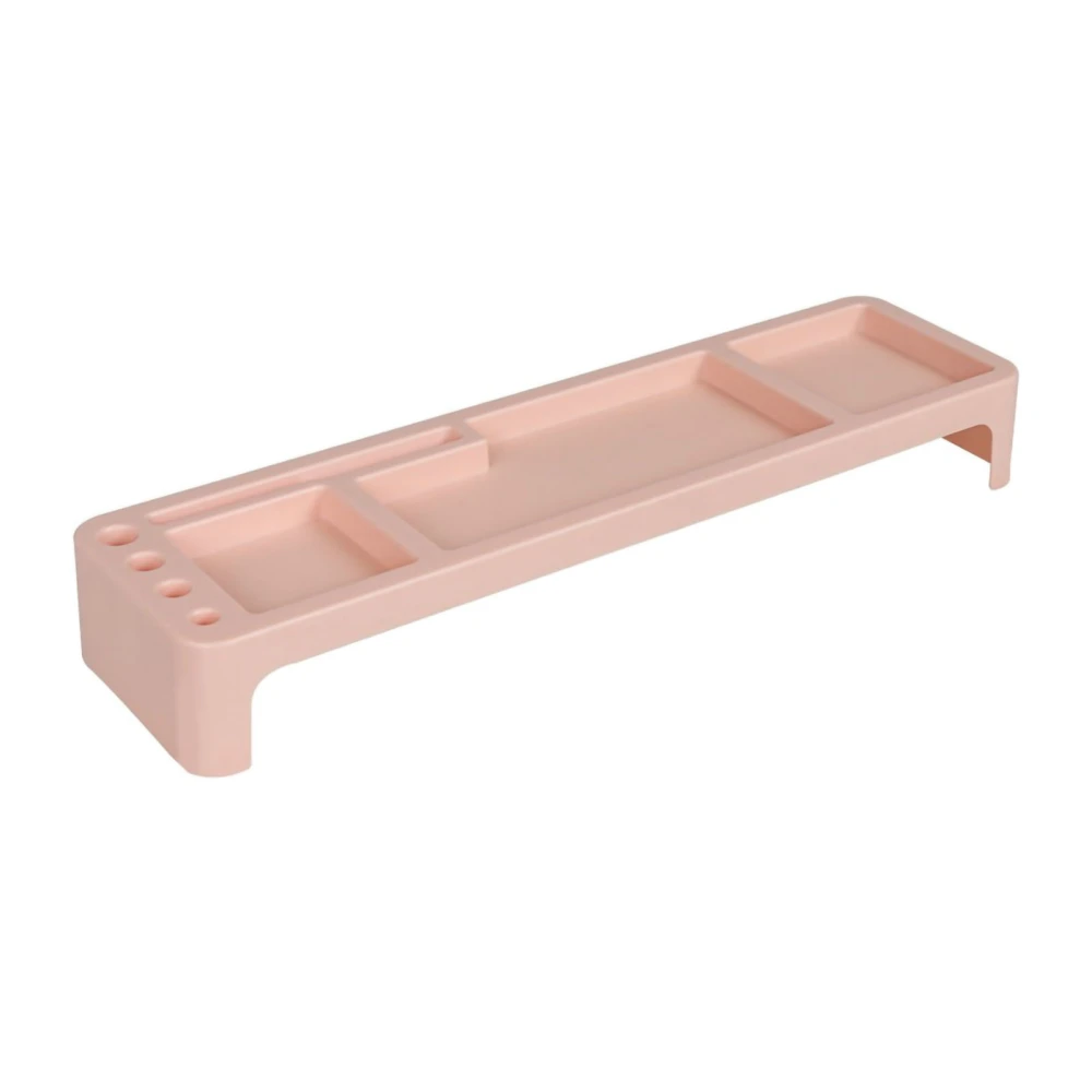 Multifunctional Storage Shelf Multi Grid Organizing Sundries Rack Keyboard Computer Desk Space Saving Tool Pink