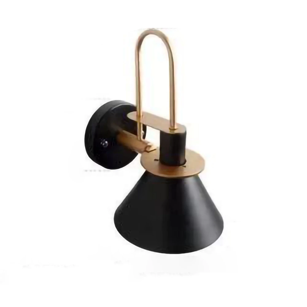 Vintage Wall Sconce Modern Simple Retro Industrial Style Clarion Wall Lamp Metal Wall Lamp for Bedroom Bedside Black