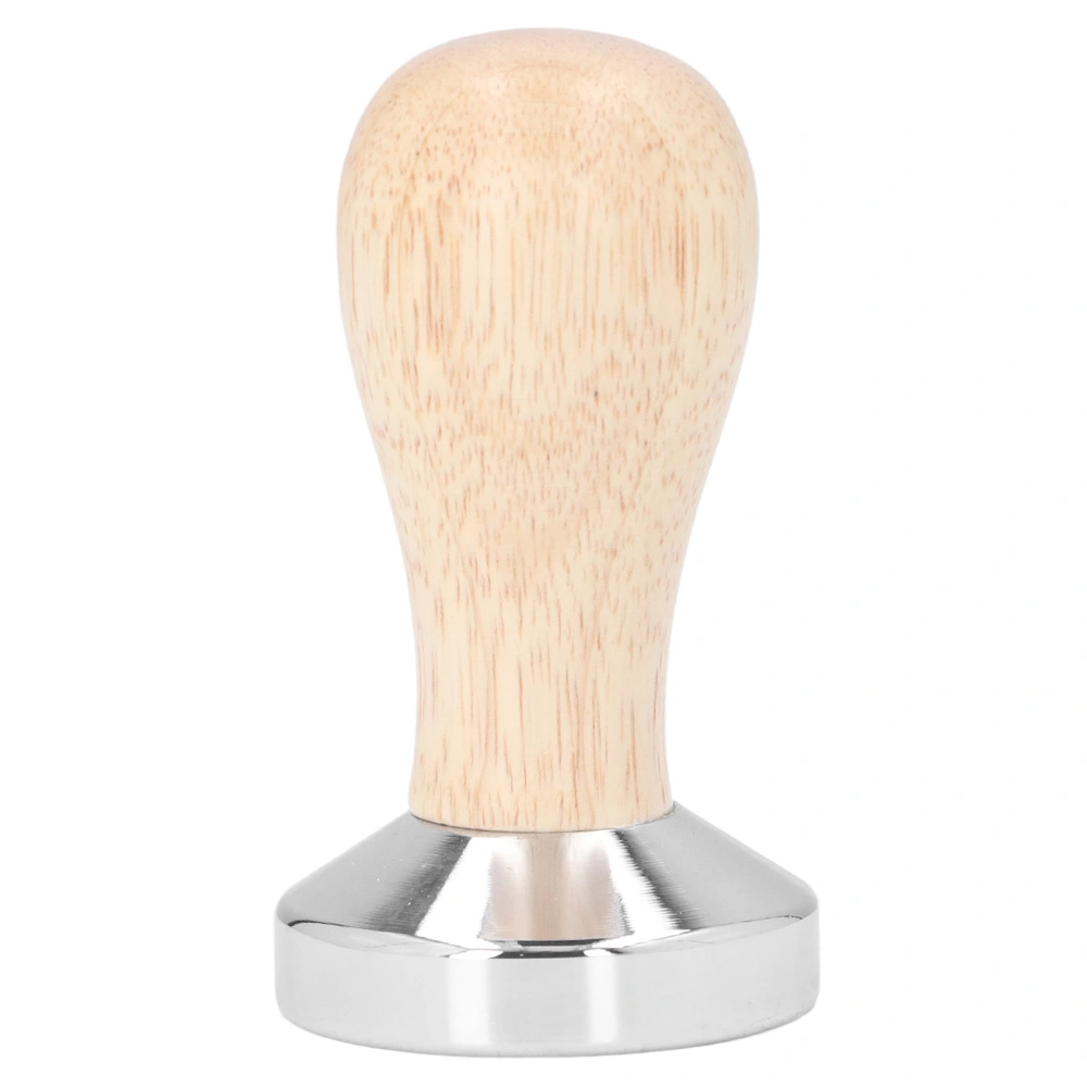 Coffee Tamper Detachable Food Grade Stainless Steel Flat Bottom Coffee Powder Press Hammer with Wooden Handle 49mm