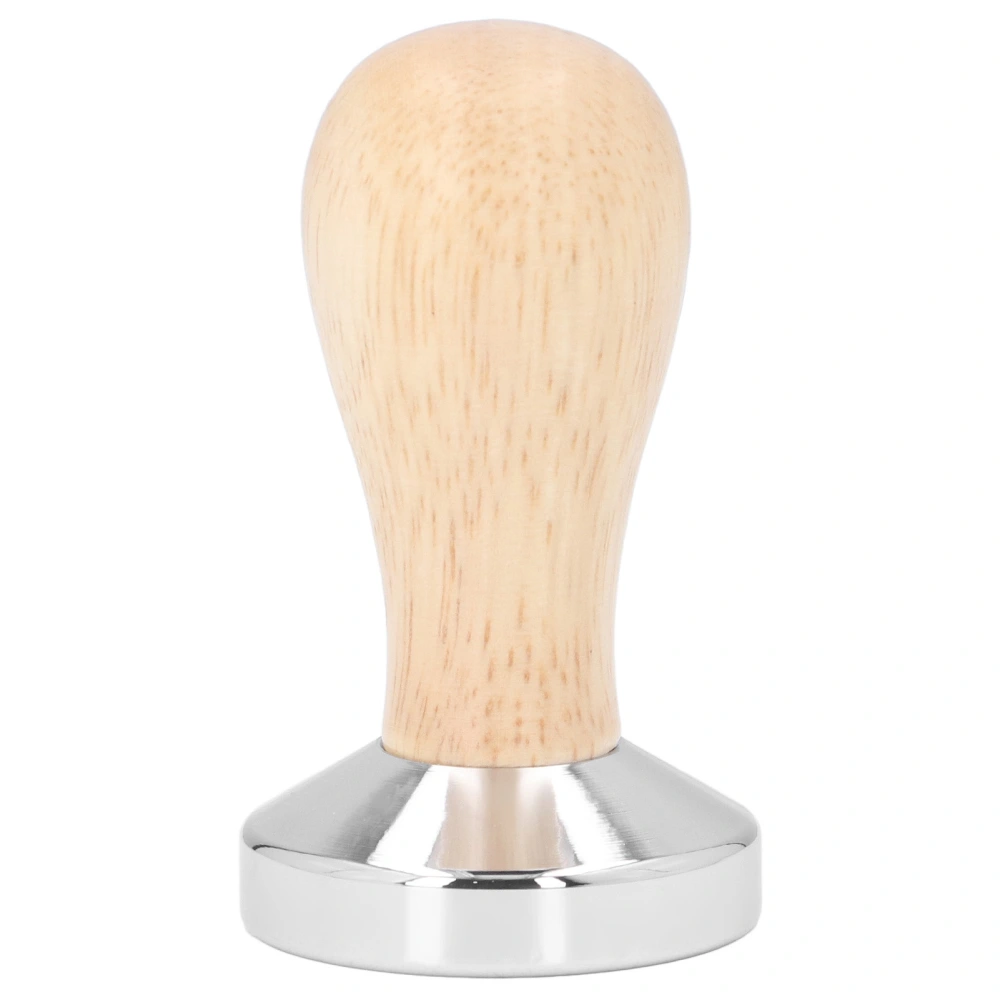 Coffee Tamper Detachable Food Grade Stainless Steel Flat Bottom Coffee Powder Press Hammer with Wooden Handle 51mm