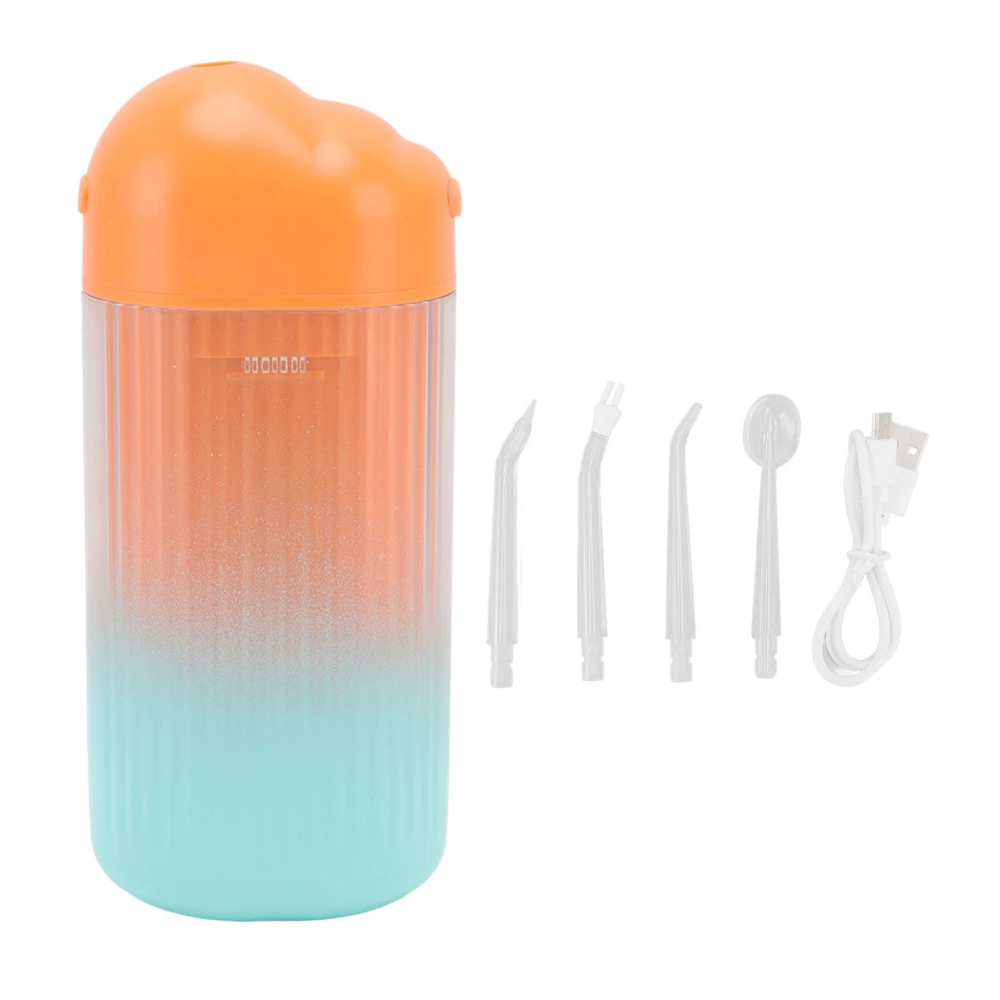 Electric Oral Irrigator 3 Modes High Frequency Pulse IPX7 Waterproof Portable Dental Oral Irrigator Teeth Cleaner Orange