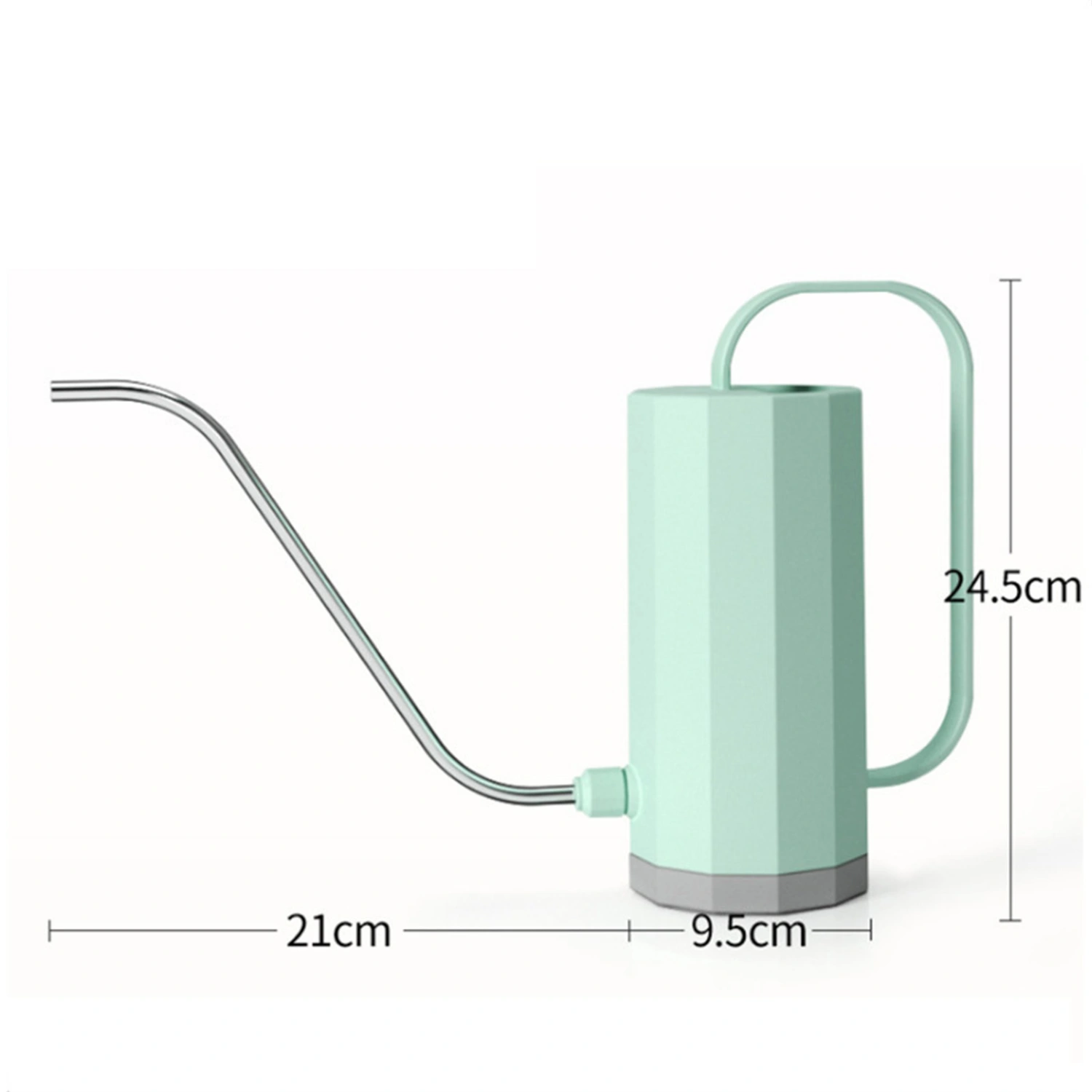 Watering Pot Plastic Horticultural Potted Flower Nordic Style Watering Can with Long Curved Nozzle Green