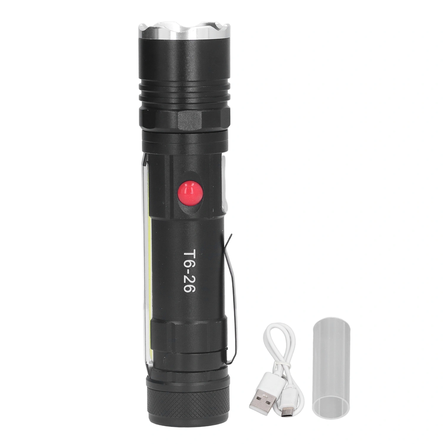 Small Flashlight USB Charging Waterproof Zoomable 4 Modes LED Bright Magnetic Flashlight for Camping Repairing