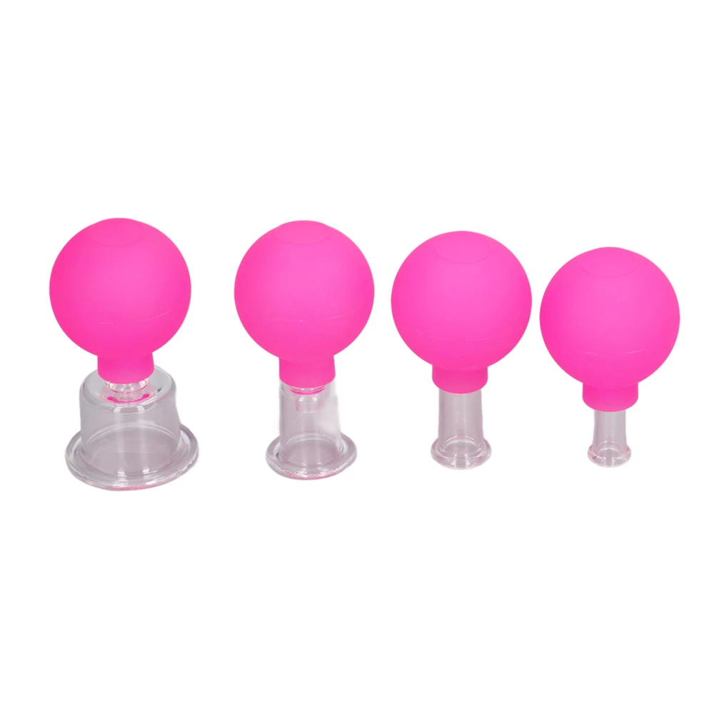 Cupping Glass Set with PVC Ball Facial Cupping Therapy Set Vacuum Suction Cupping for Face Skin Back