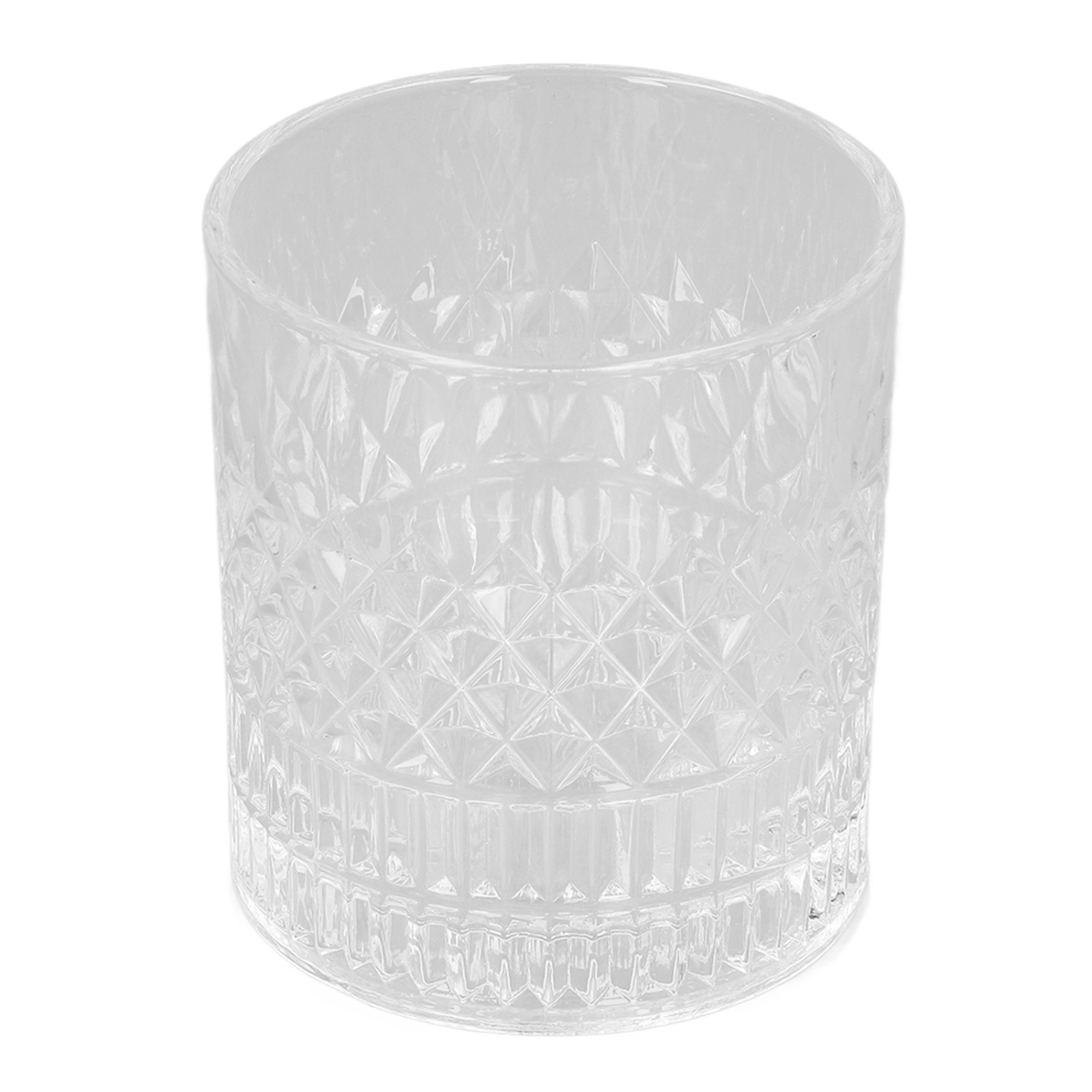 Whiskey Glass 300ml Food Grade Durable Glass Carved Designs Widely Used Bourbon Glass for Whiskey Coffee Tea