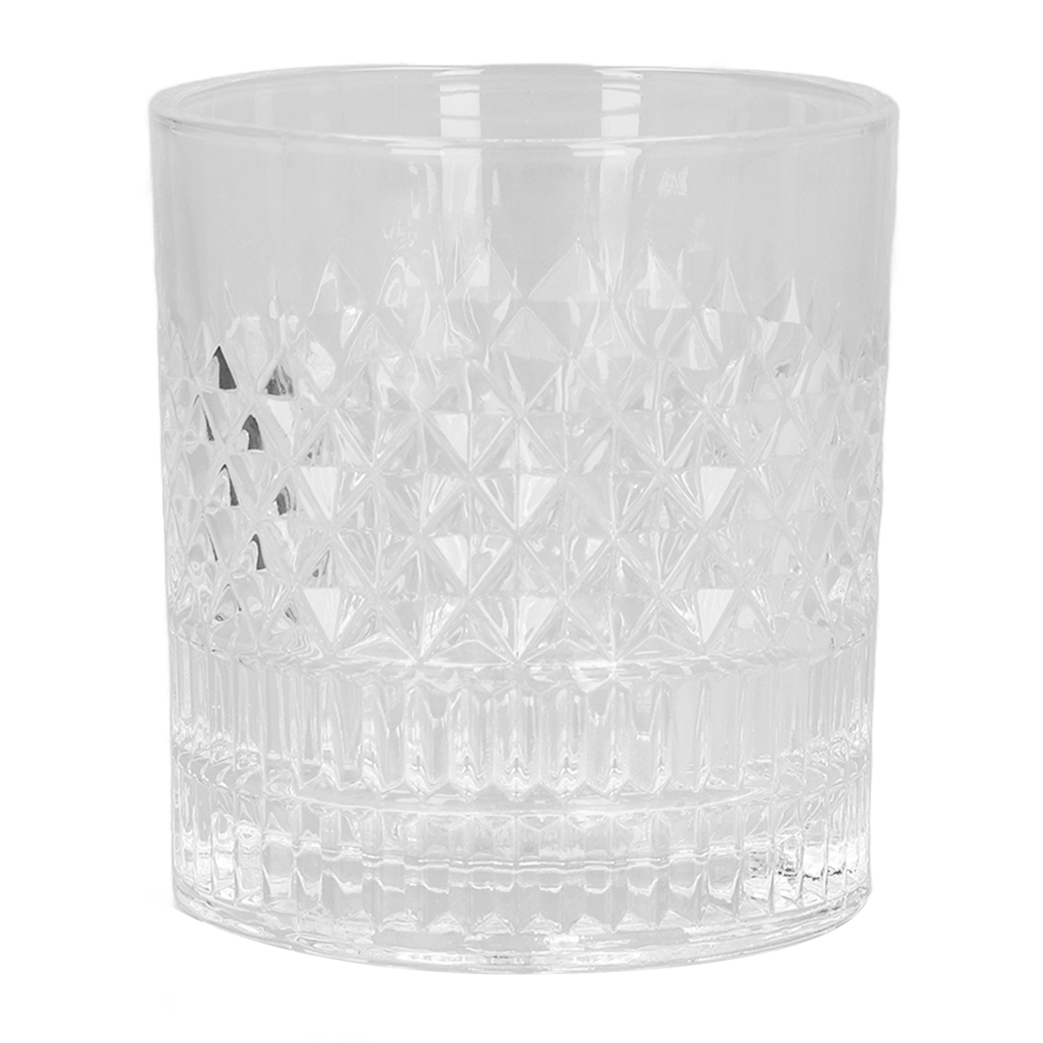 Whiskey Glass 300ml Food Grade Durable Glass Carved Designs Widely Used Bourbon Glass for Whiskey Coffee Tea
