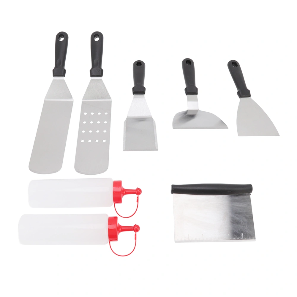 Griddle Spatula 6Pcs Spatulas 2 Bottles Stainless Steel Sturdy Handle Widely Used Camping Spatula Set for Home Camping