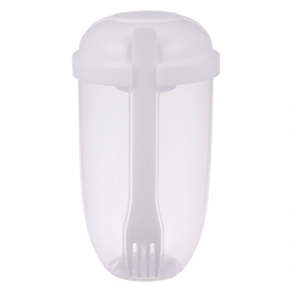 Fresh Salad Container Serving Cup with Dressing Container Fork Portable Plastic Food Storage Bottle for Picnic Lunch