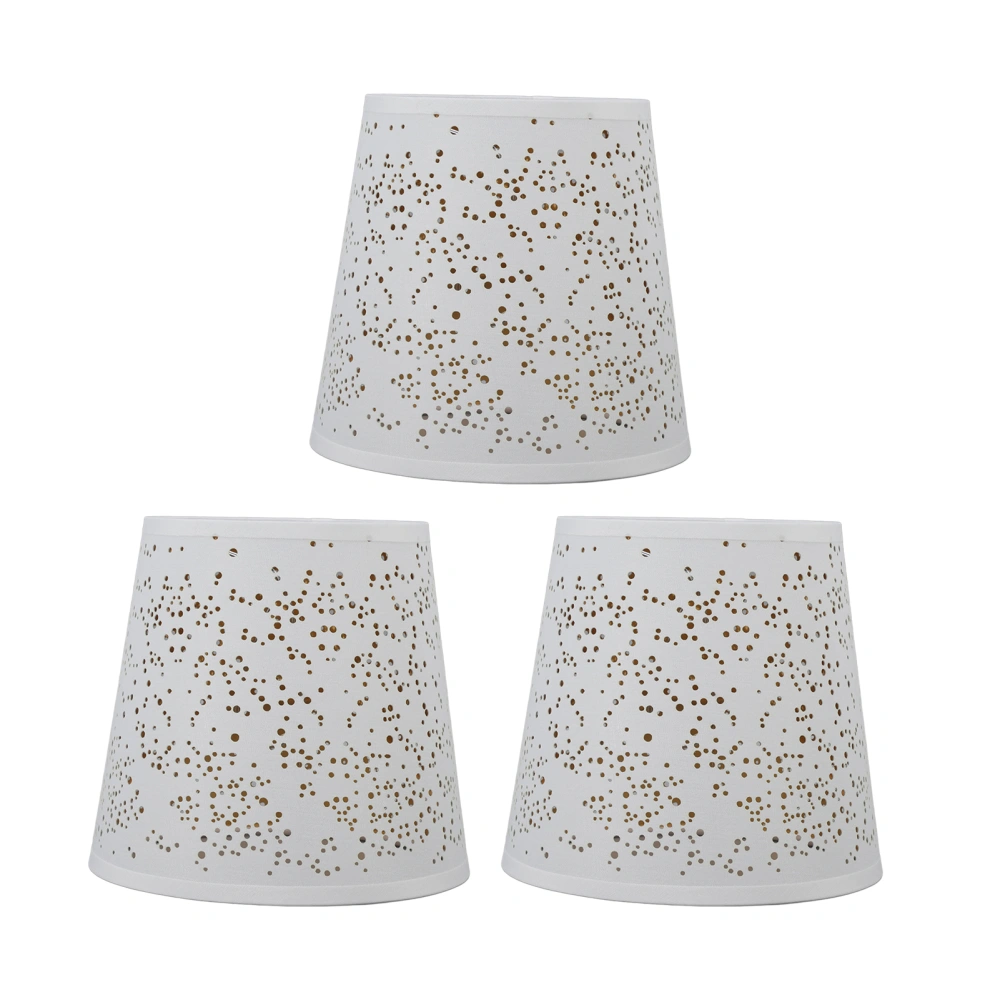 E14 Lampshade Dust Proof Modern Hollow Out Decorative Fabric Lamp Shade Cover for Table Wall Floor Light 3pcs