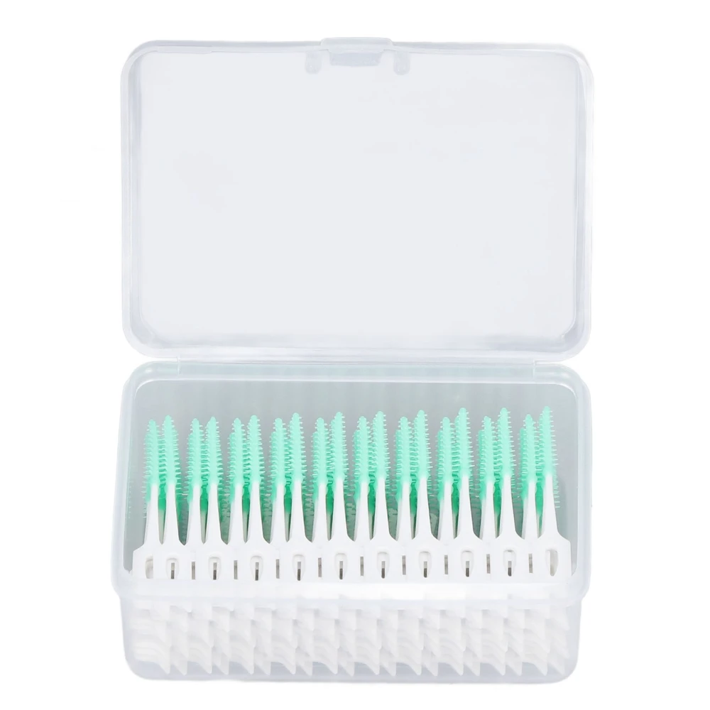 Interdental Brush Disposable Soft Dental Cleaning Floss Toothpicks for Oral Care Adults Children 160pcs Green