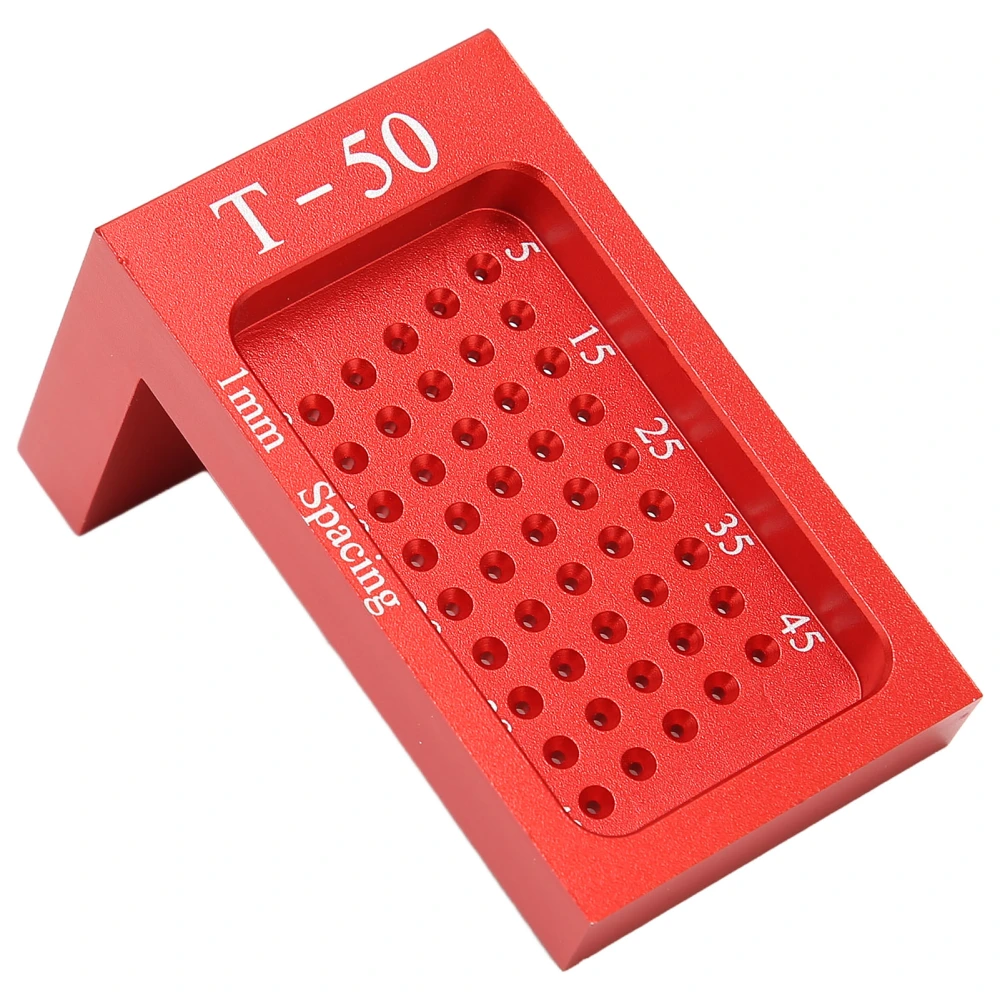 Woodworking T Type Ruler Red Mini Aluminum Alloy Hole Measuring Marking Woodwork Auxiliary Tool for Carpentry Engineer