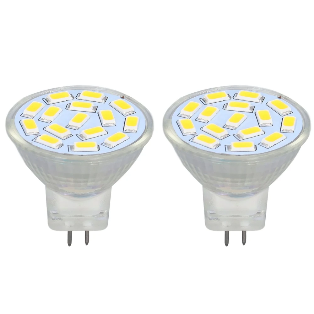 2Pcs Light Bulb LED MR11 12V 3W Ceramic Base Ultraviolet Free Eyesight Protection Bulb for Bedroom Living Room White Light 6000K