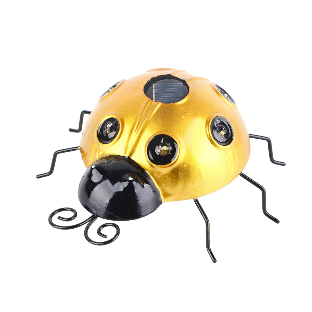 Yellow Solar Ladybird Wall Hanging Light Outdoor Lawn Led Decorative Light Wrought Iron Garden Landscape Light