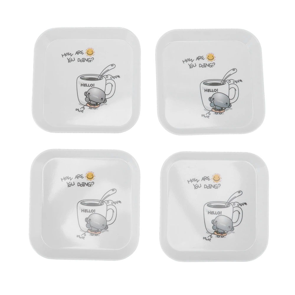 4pcs Fruit Snack Plate Multifunctional Dessert Dishes for Home School Restaurant Storage Tray Spit Bone Tray Coffee