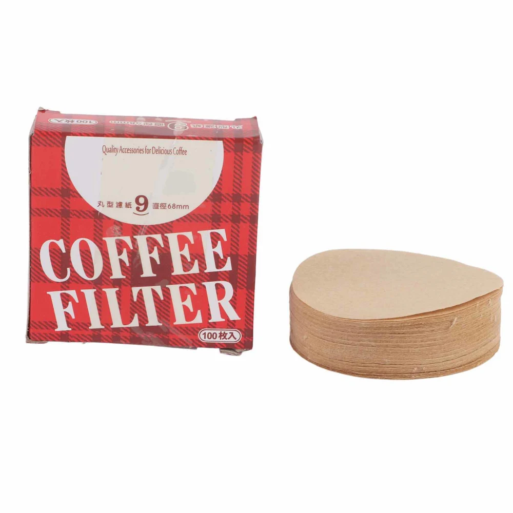 100Pcs Coffee Filter Paper Coniferous Wood Round Shaped Filter Paper Drip Coffee Pot Making Accessory for Home Office Number 9