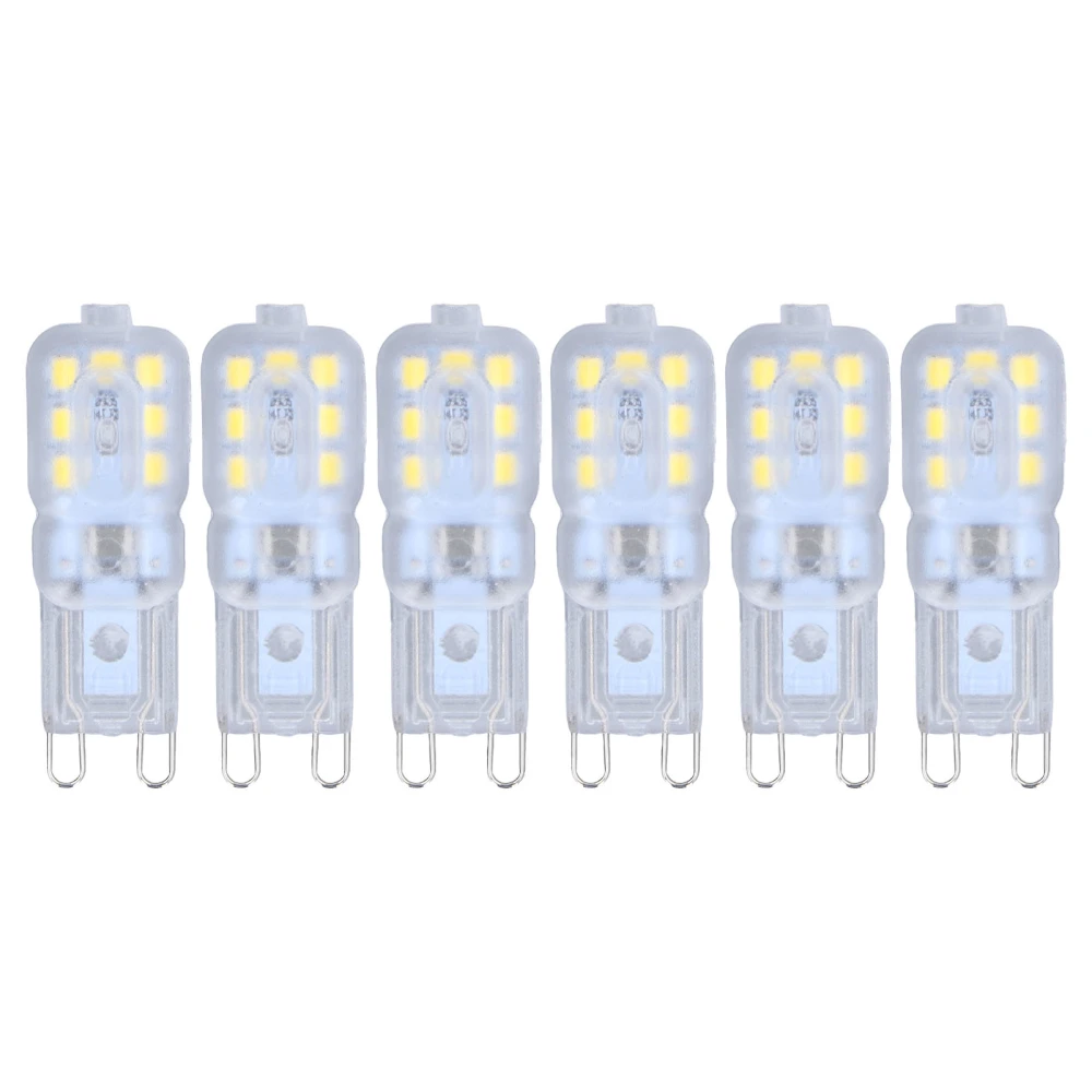 G9 Bulb Dimmable Eye Protection Energy Saving 14 LEDs 3W Light Bulb for Chandelier Table Lamp 6pcs White Light 220V