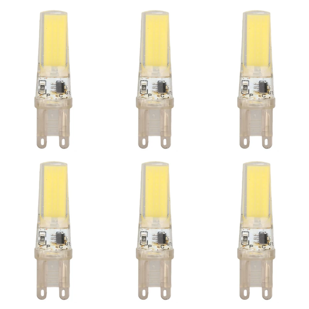 6pcs G9 LED Light Bulb COB Dimmable Professional G9 LED Bulb Replacement for Wall Lamps Table Lamps 220V White Light