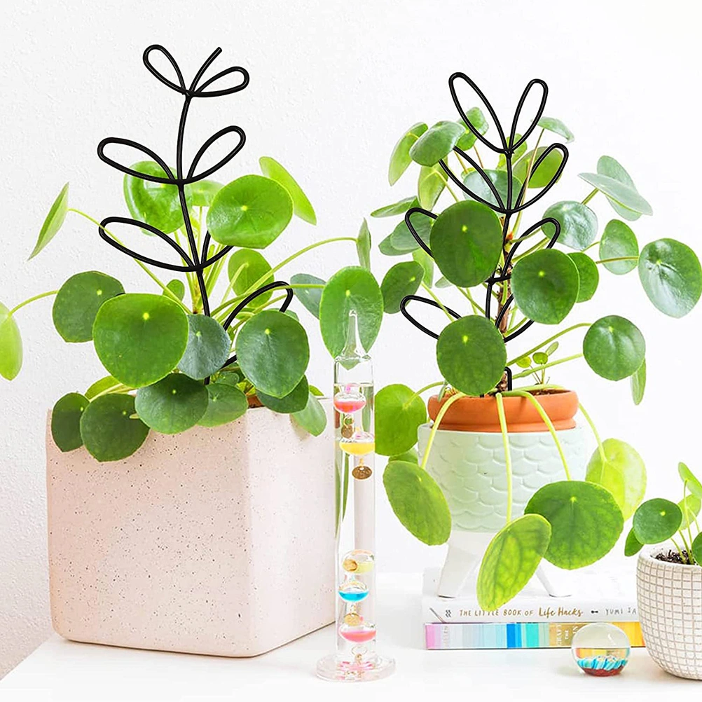 Small Trellis for Potted Plants Wrought Iron Leaf Shape Garden Trellis for Indoor Outdoor Decorative Climbing Plants Support Trellis for Vines Roses