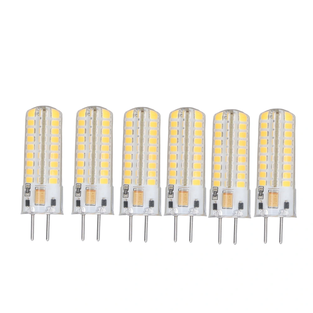 6Pcs GY6.35 LED Bulb 7W AC DC12V 700lm 72 LEDs 360 Degree LED Corn Light Bulb for Pendant Lamps Ceiling Lamps Warm Light(2700K-3000K)