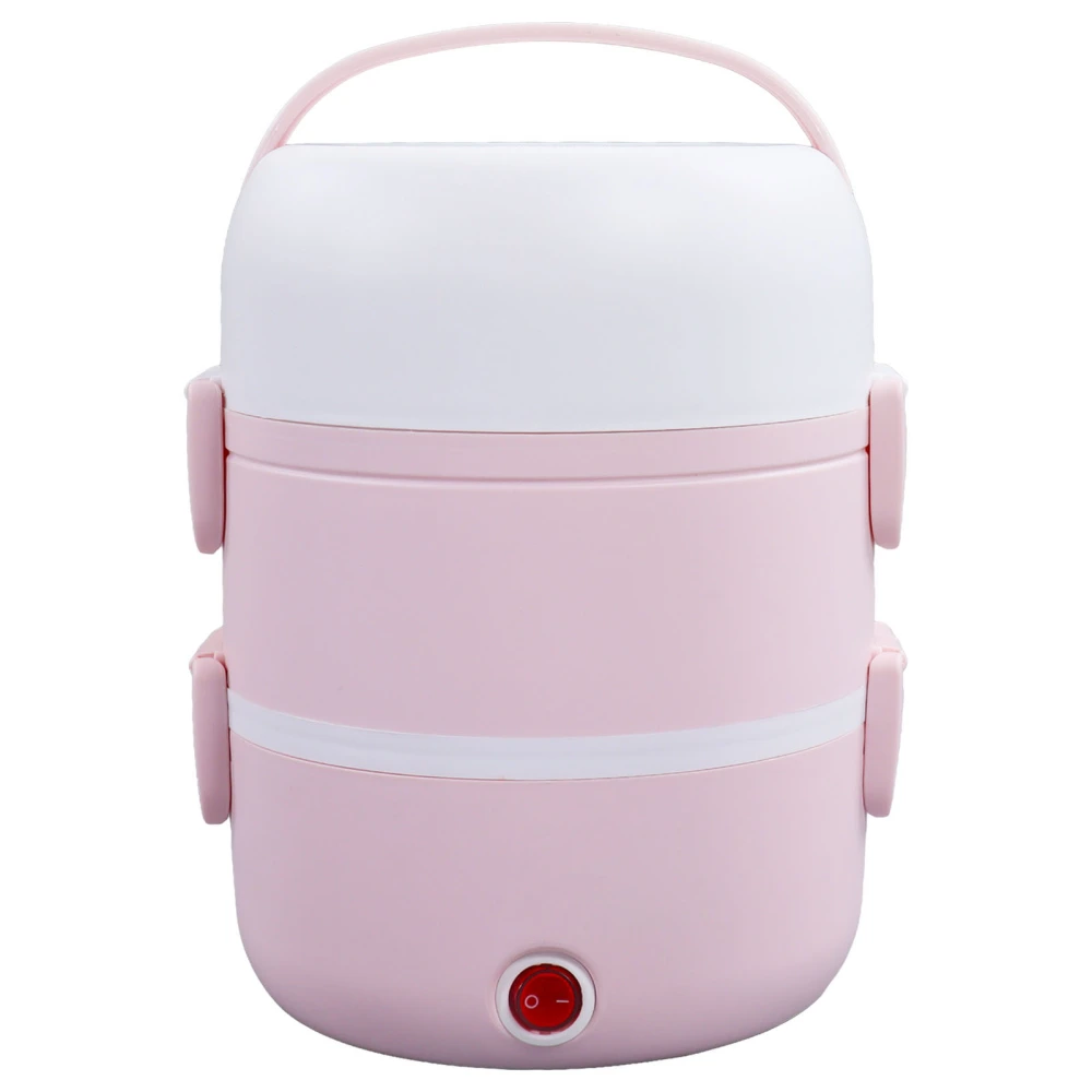 3 Layers Electric Heating Lunch Box 250W Bento Food Storage Warmer Container Rice Cooker 220V EU Pink