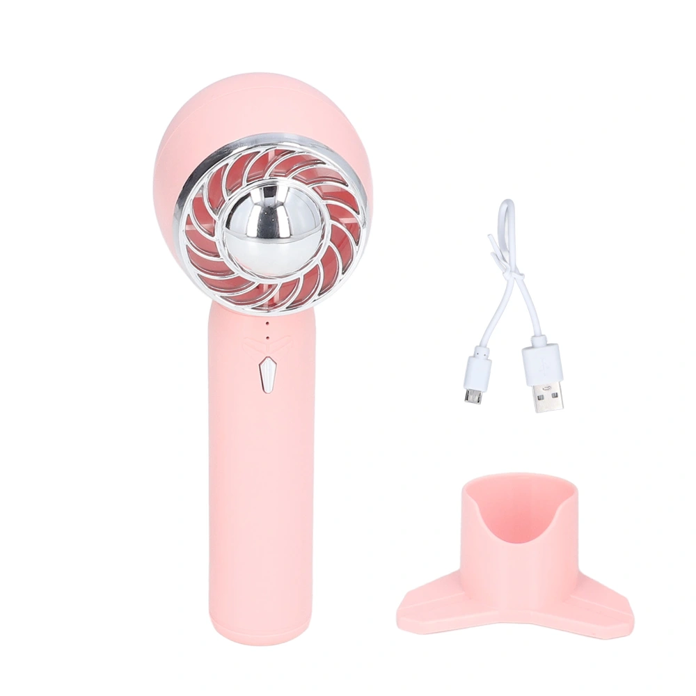 Handheld Fan USB Charging 3 Speeds 2000mAh Mini Portable Desktop Fan for Travel School Office Pink