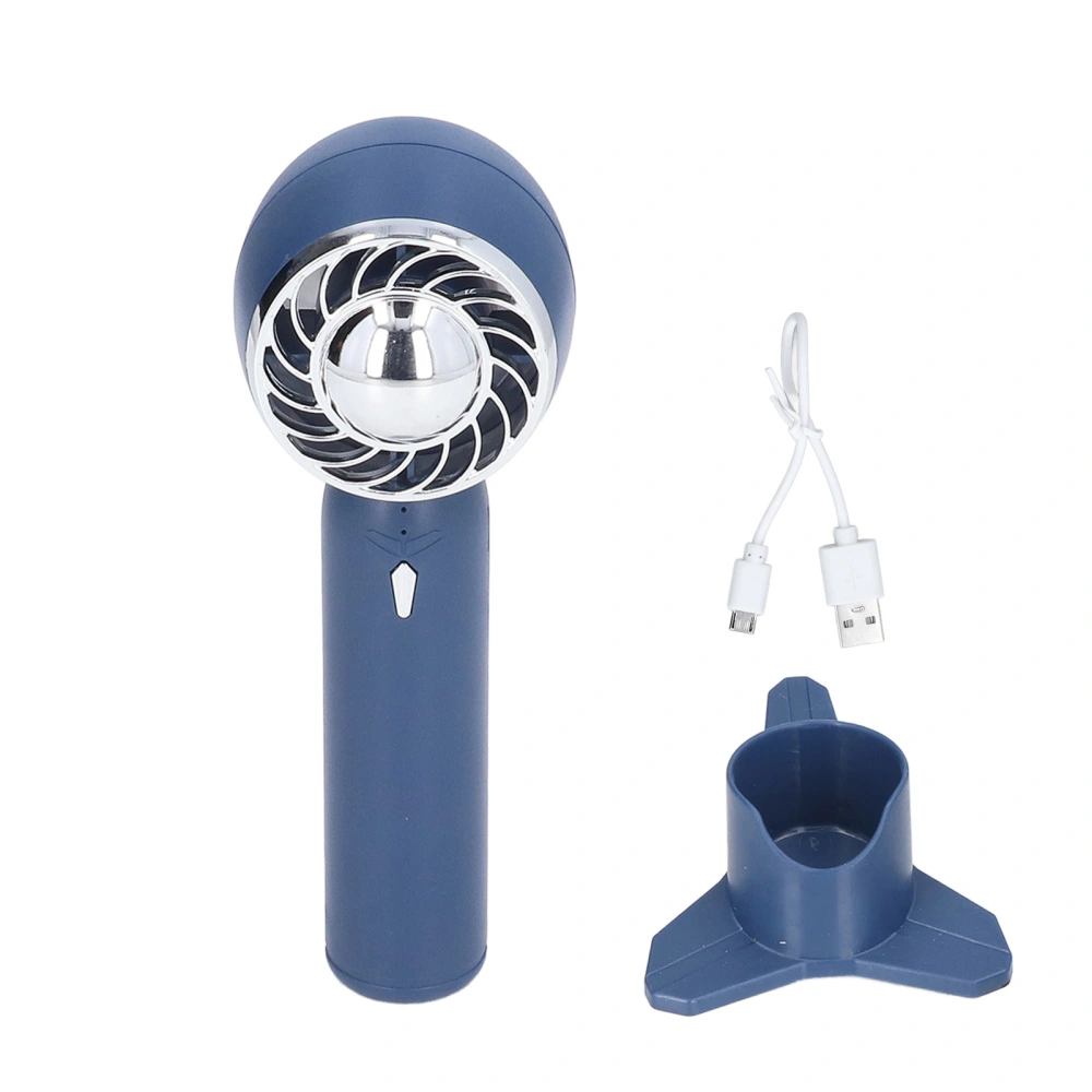 Handheld Fan USB Charging 3 Speeds 2000mAh Mini Portable Desktop Fan for Travel School Office Blue