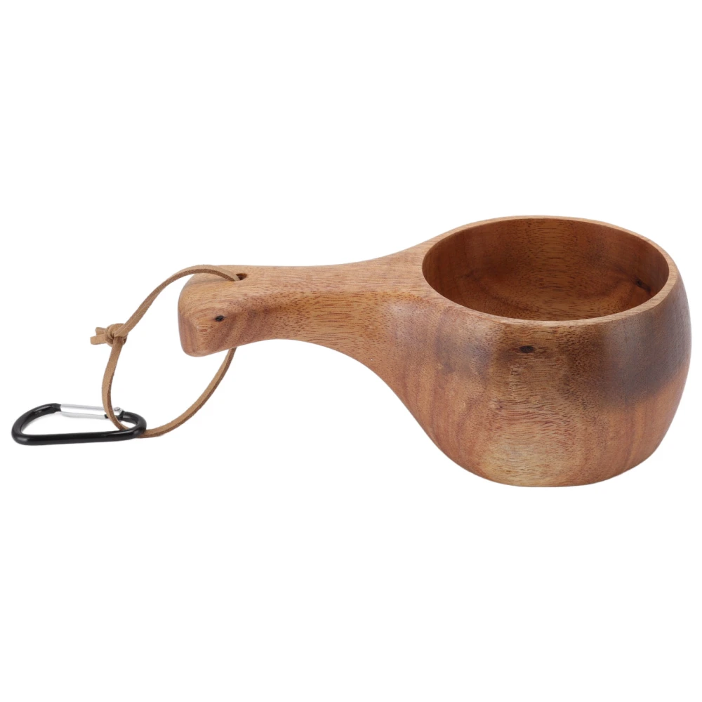 Nordic Style Wooden Mug Outdoor Camping Hiking Drinking Cup Portable for Coffee Tea Milk