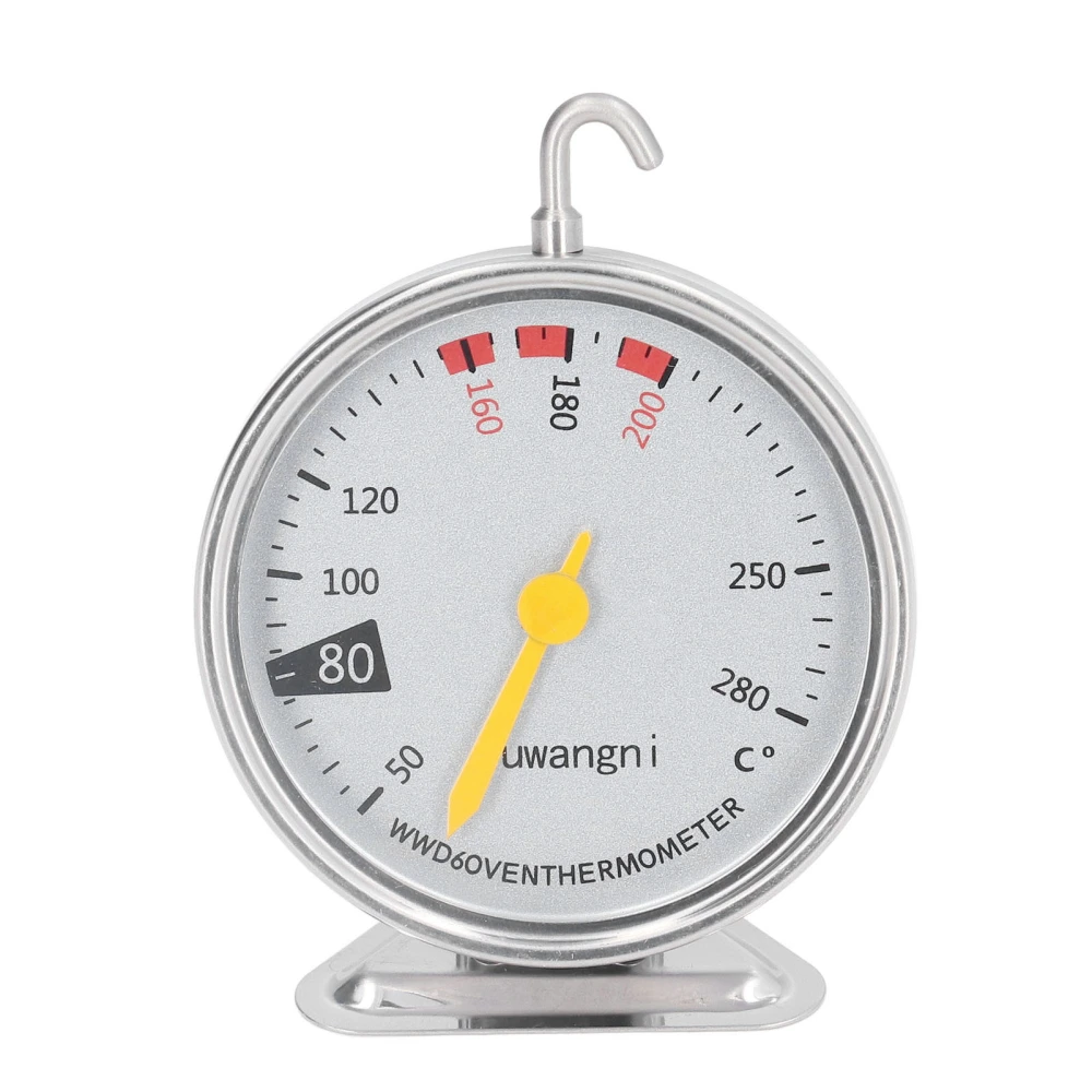 Oven Thermometer High Accuracy Hanging Stainless Steel High Temperature Resistant Food Dial Thermometer for Kitchen 50 to 280 ℃