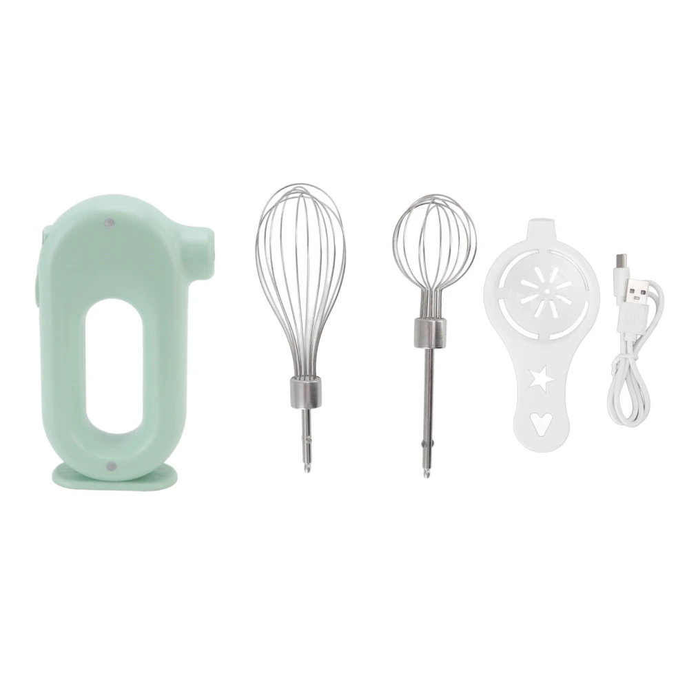 Electric Hand Mixer 3 Speeds Anti Slip Handle Design Safe Household Handheld Milk Frother Foam Maker 5V 20W Green