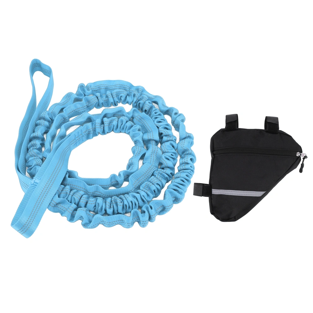 Bike Tow Bar Nylon Material Stretchable Design Natural Length 2.7m Portable Bike Towing Rope for Running Walking Blue