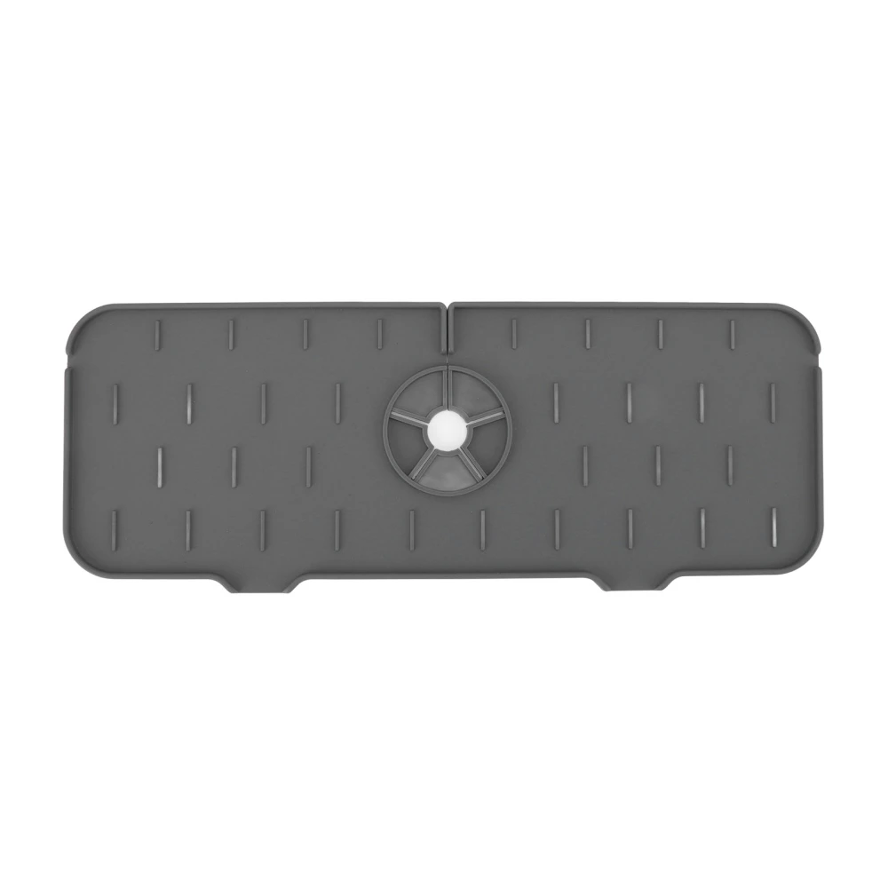 Silicone Sink Faucet Mat Faucet Water Catcher Mat Sink Draining Pad Drying Pad for Kitchen Grey